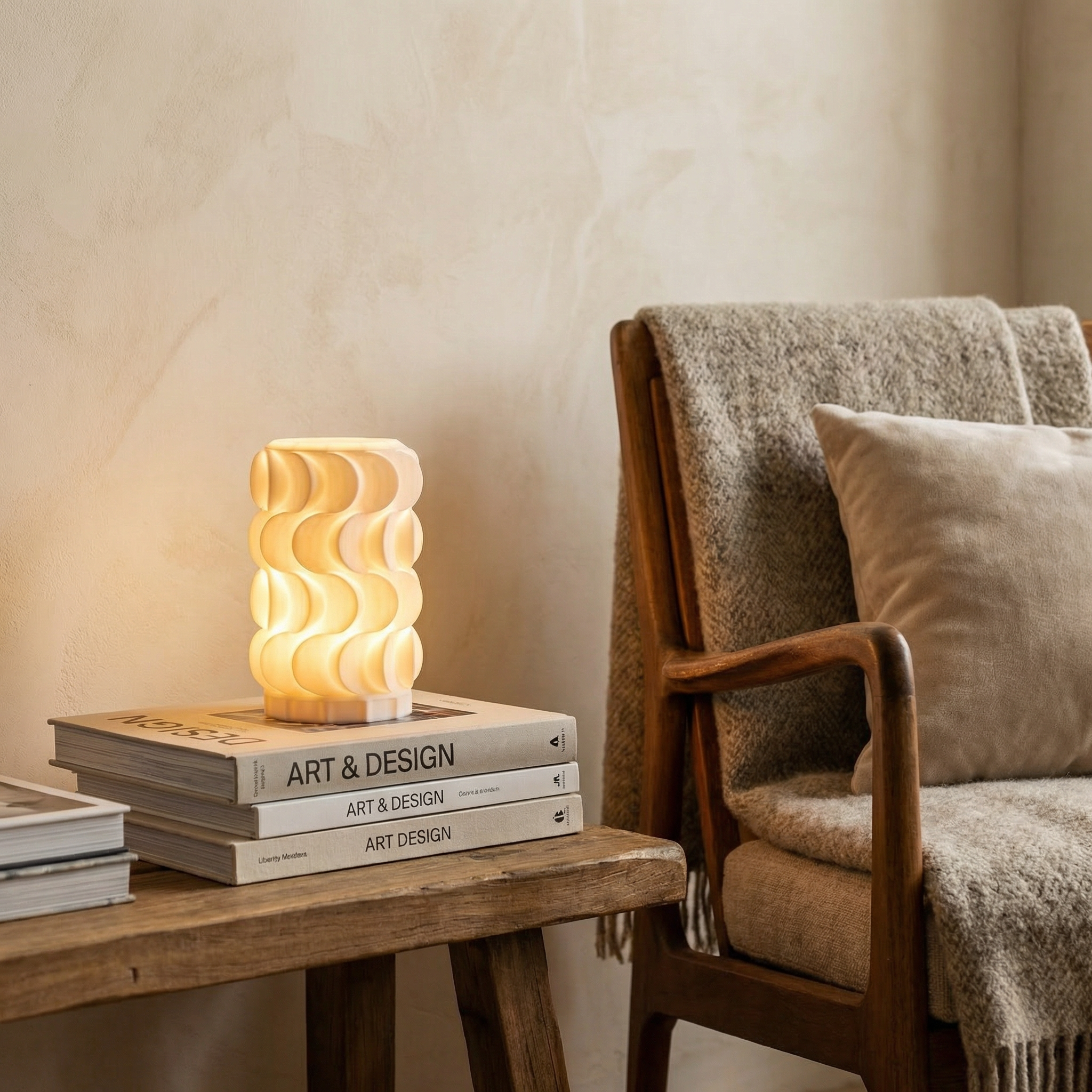 LumaCurve Sculptural Daylight Table Lamp with Replaceable Surface Light & 3-ft Wire with Switch