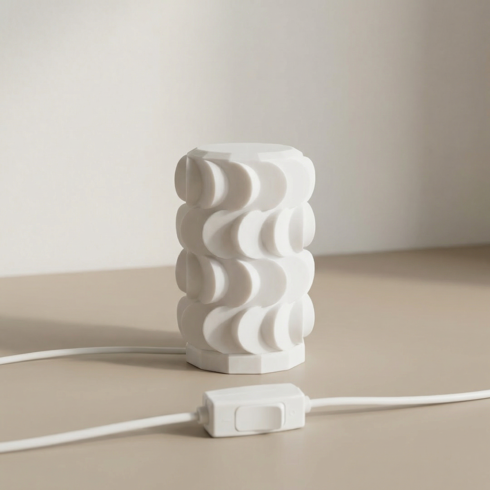 LumaCurve Sculptural Daylight Table Lamp with Replaceable Surface Light & 3-ft Wire with Switch