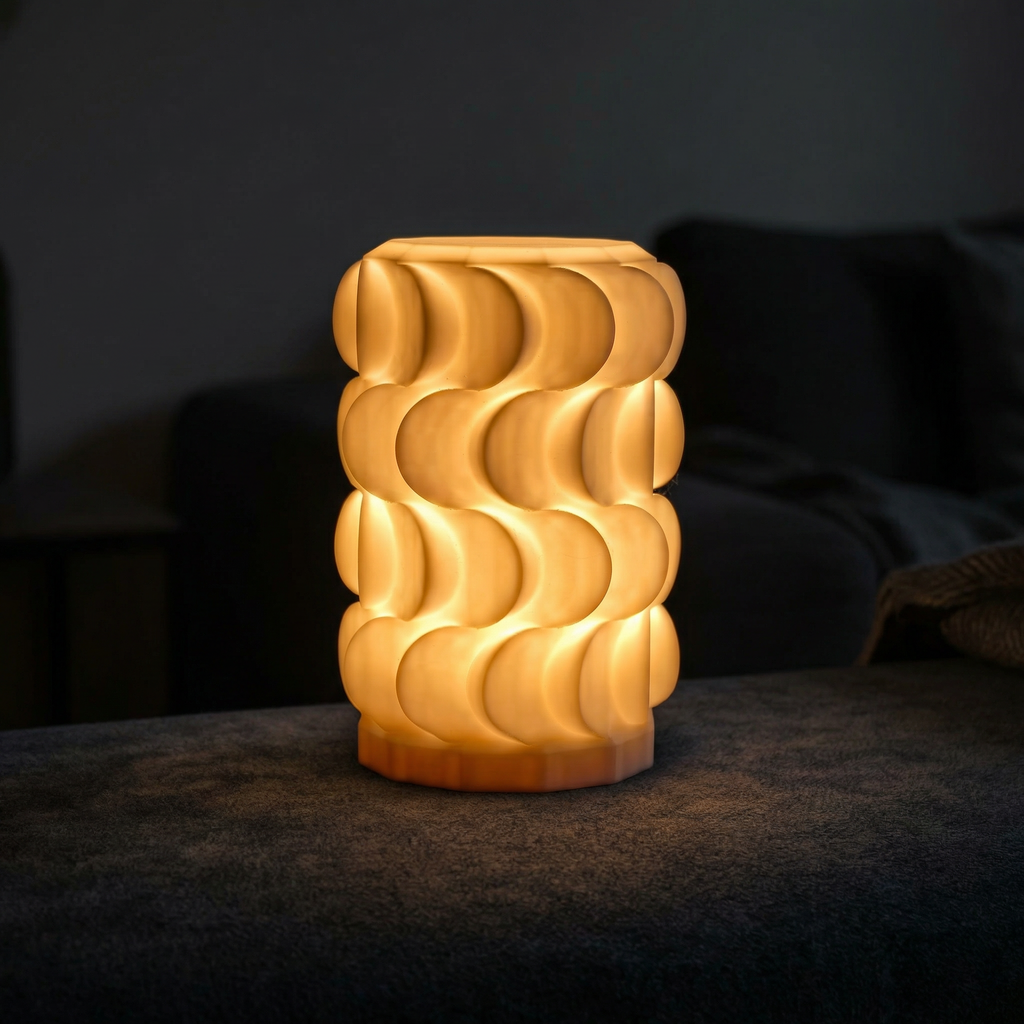LumaCurve Sculptural Daylight Table Lamp with Replaceable Surface Light & 3-ft Wire with Switch