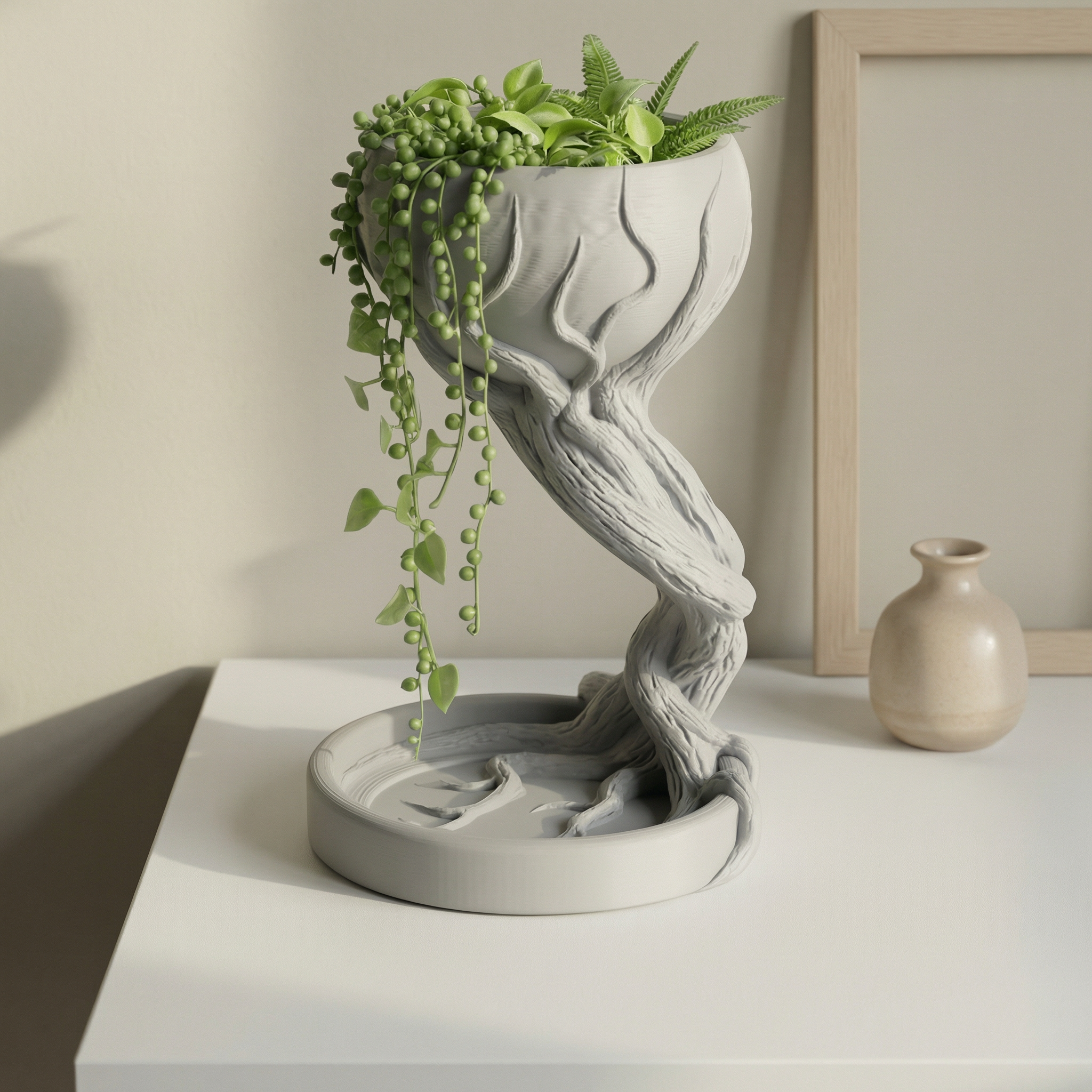 Ethereal Root Planter – Modern Sculptural 3D Printed Decor