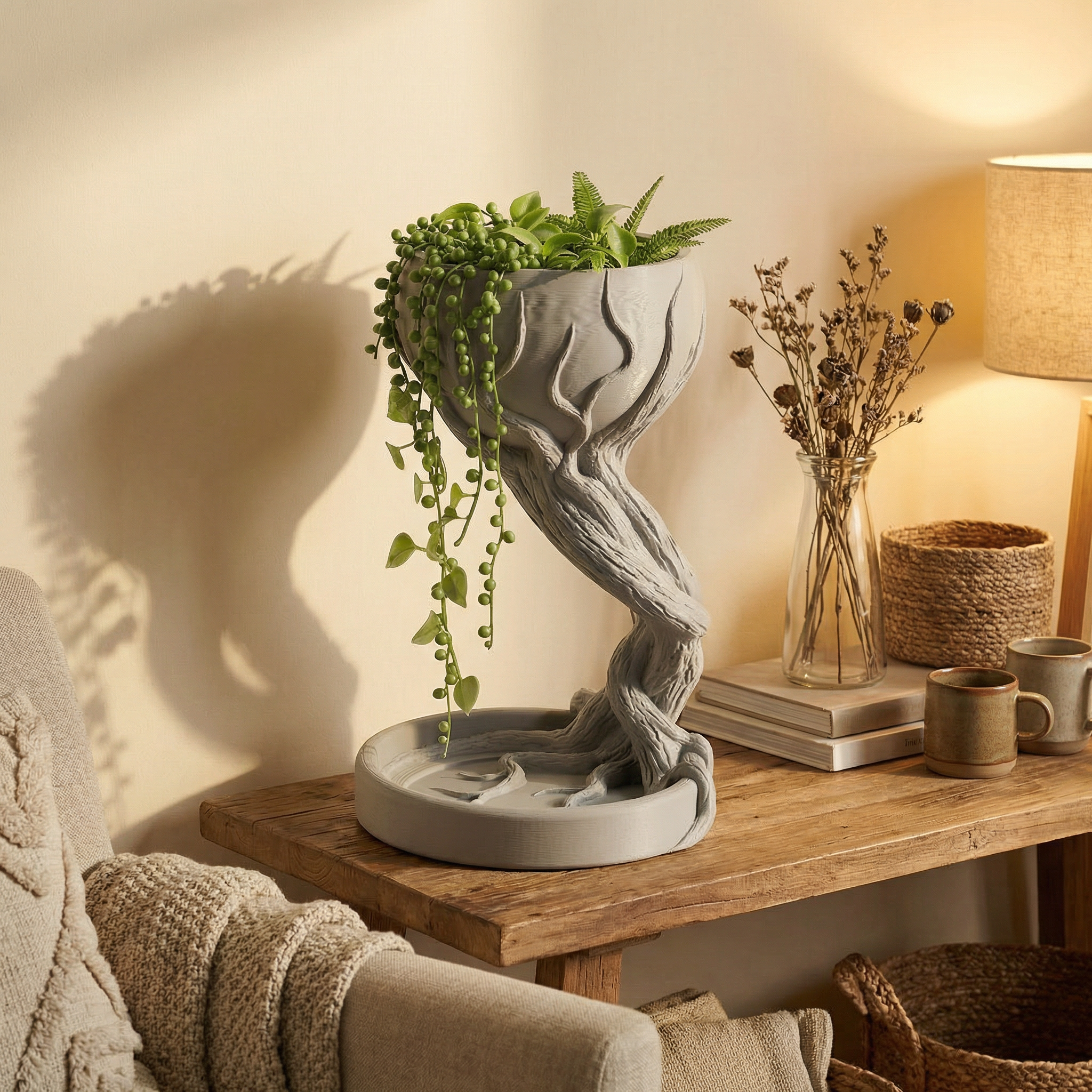 Ethereal Root Planter – Modern Sculptural 3D Printed Decor