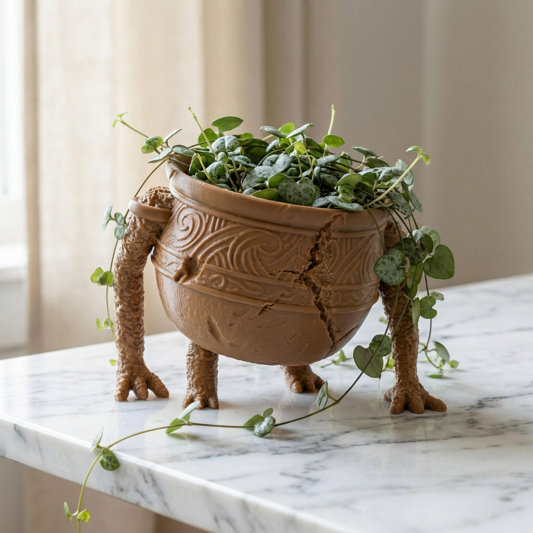 3D Printed Pot Boy Character Planter | Elden Ring-Inspired Sculptural Plant Pot for Modern Homes