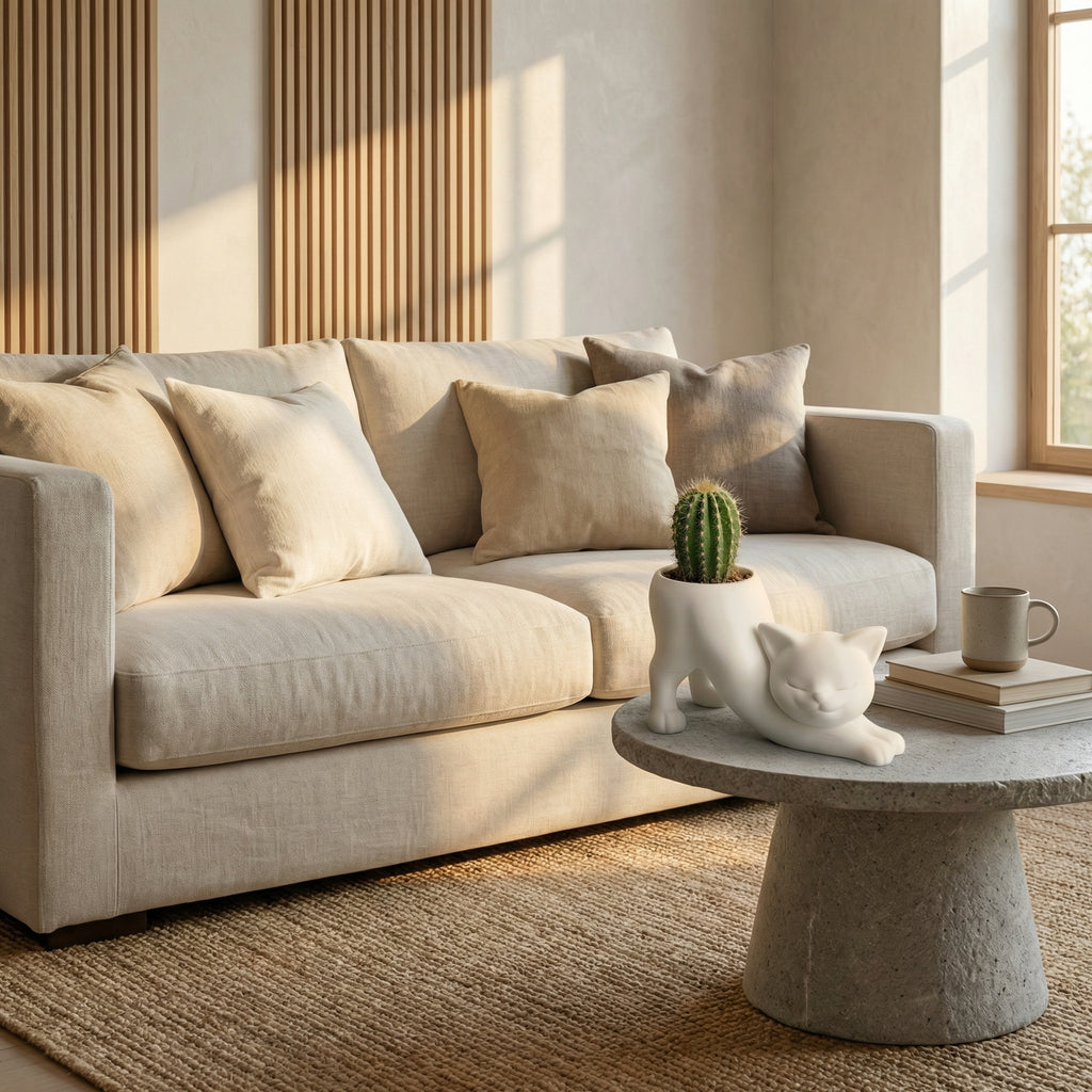 3D Printed Stretching Cat Planter | Cute Cactus & Succulent Pot | Modern Minimal Home Décor