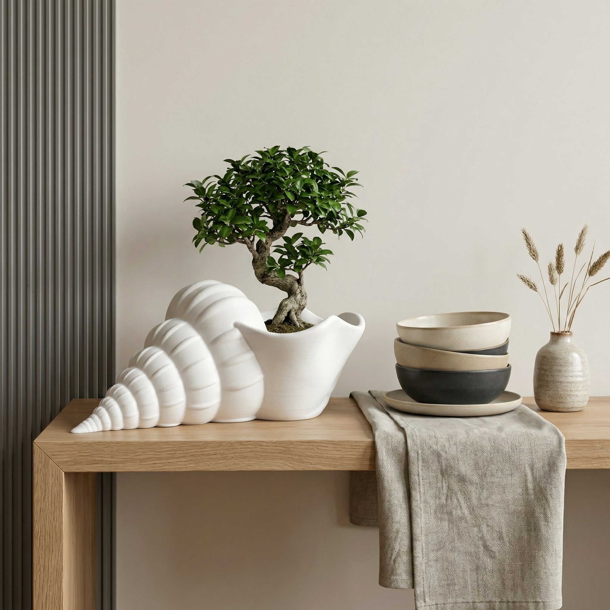 3D Printed Seashell Planter | Modern Coastal Succulent & Indoor Plant Pot | Minimal Aesthetic Home Décor