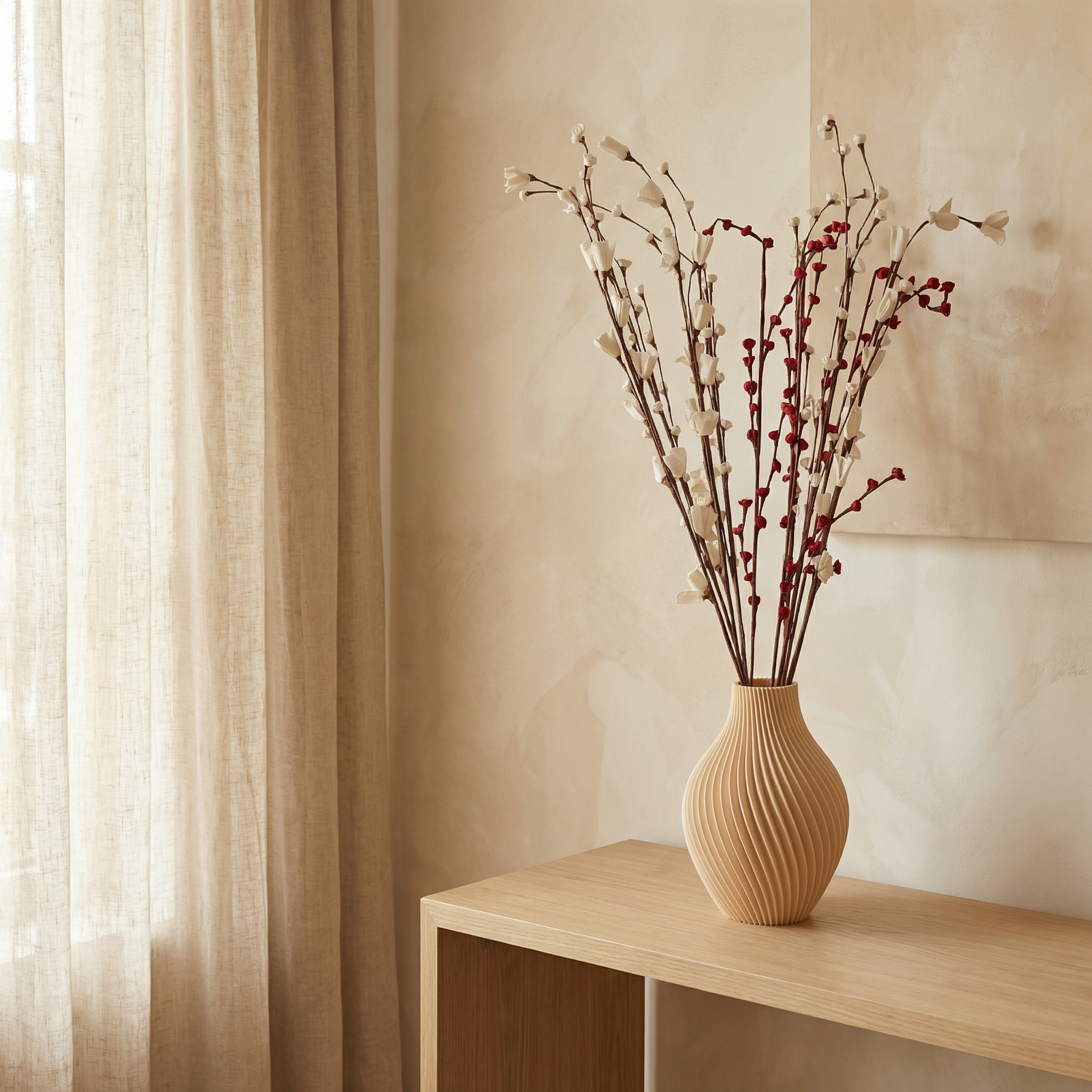 Premium Dry Flower Bunch – White Lily, White Bud Roses & Red Rose Buds | Real Dried Floral Arrangement for Home Decor (130gm)