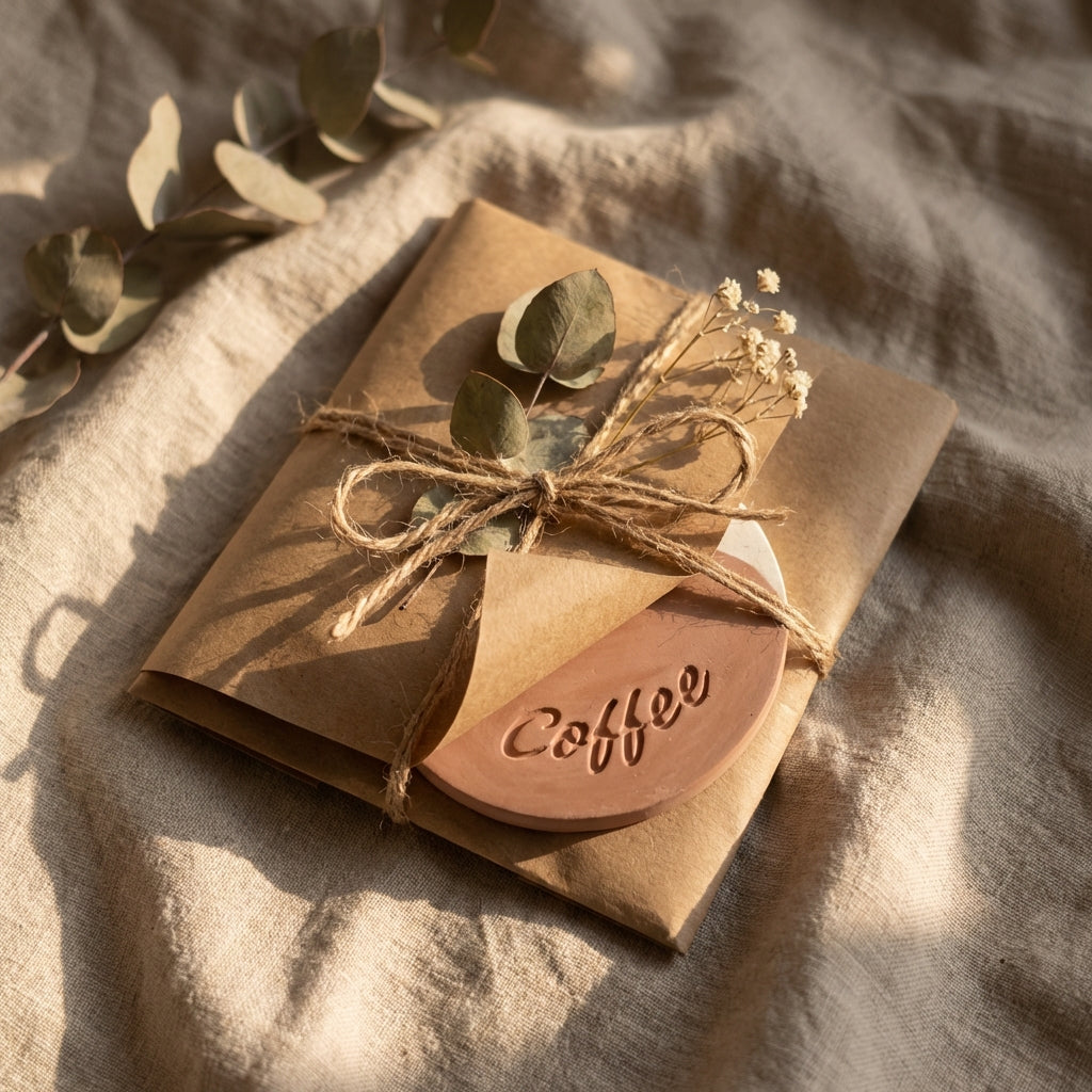 Jesmonite Coffee & Tea Coaster Set of 2 – Handmade Modern Drink Coasters